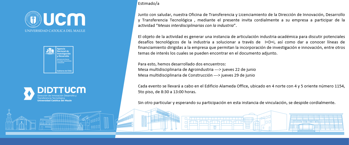 Mesas Interdisciplinarias con la Industria